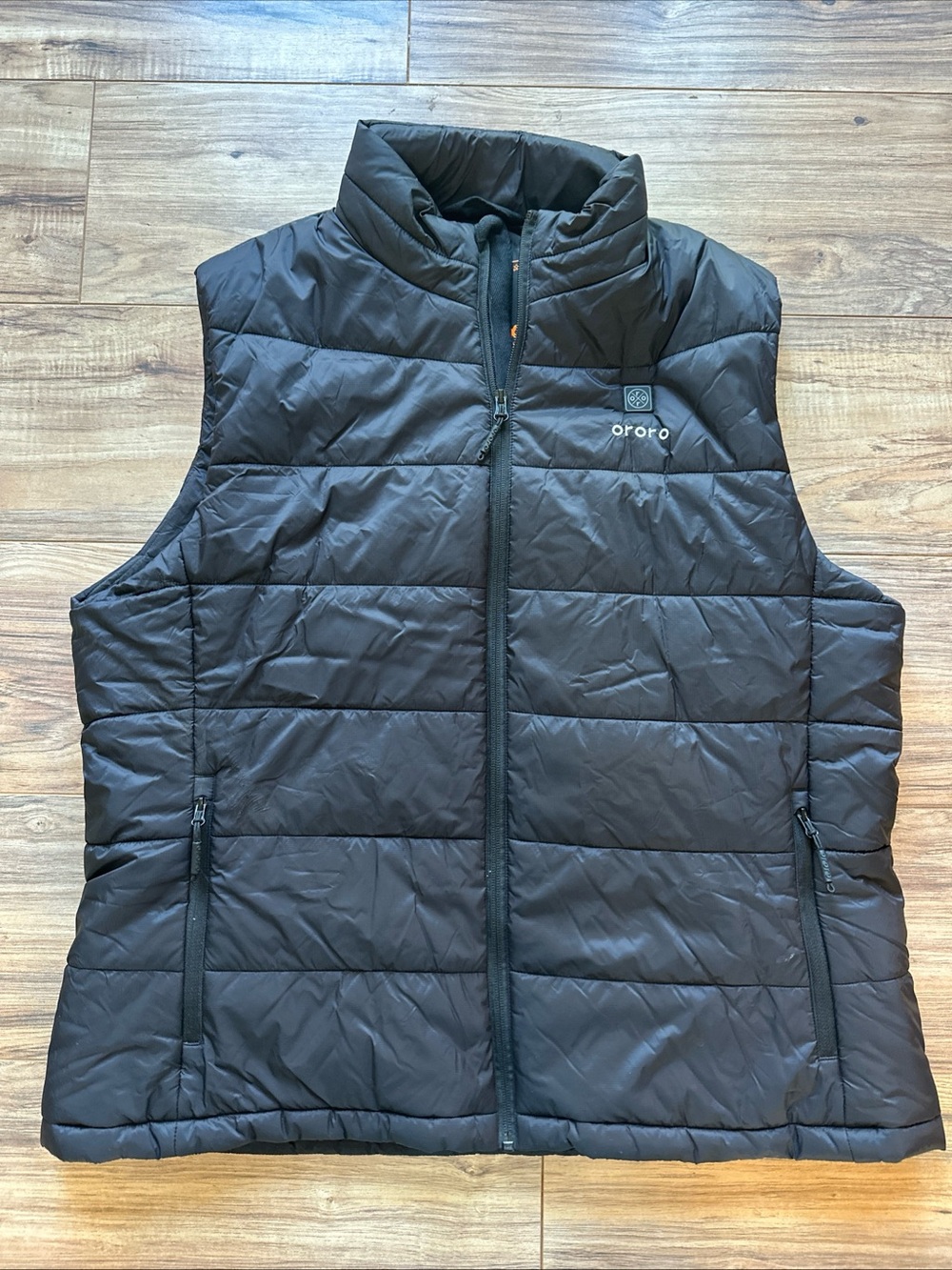 Ororo Heated Puffer Vest Black XL Full Zip Quilted Insulated Light No Battery